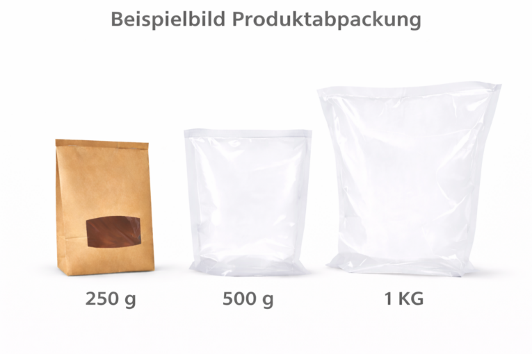 Beispielbild Papierbeutel groß und vakuumbeutel